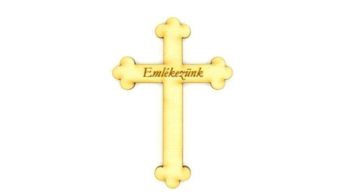 Katolikus kereszt emlékezünk felirattal 6,5 x 9,5 cm