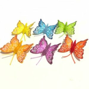 Csipeszes pillangó különböző színekben, hegyes szárnyú 6 db