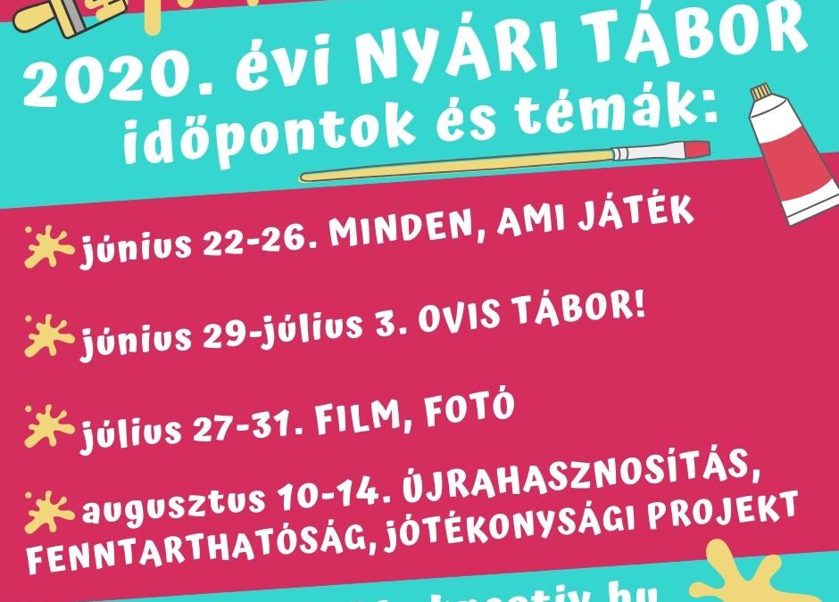 2020. nyári kreatív táborok