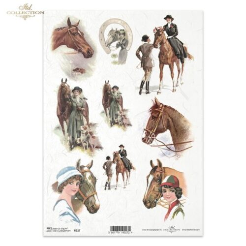 lovak-allatok-vintage-rizspapir-r0227-hobbykreativ