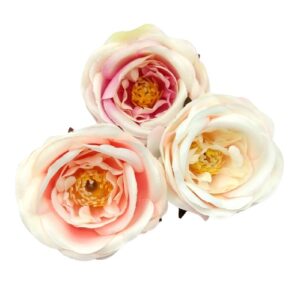 Csészeformájú selyem rózsa fej tavaszi mix rózsaszín 6 cm 3 db