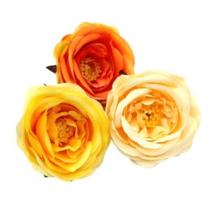 Csészeformájú selyem rózsa fej tavaszi mix sárga 6 cm 3 db