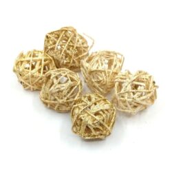 rattan-golyo-natur-fehar-arany-6-db-hobbykreativ
