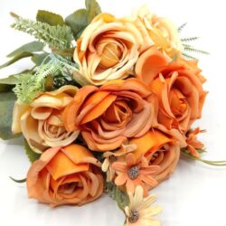selyem-rozsa-csokor-margaretaval-vintage-narancs-24245-hobbykreativ