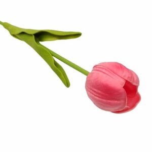 Élethű PU nyílt tulipán szál korall 1 szál