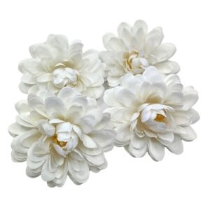 Midi selyem dália virágfej fehér 8 cm 4 db