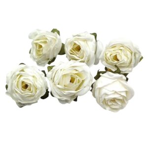 Selyem vintage rózsabimbó fehér 3 cm 6 db