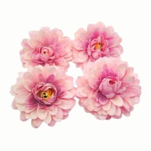 Midi selyem dália virágfej rózsaszín 8 cm 4 db