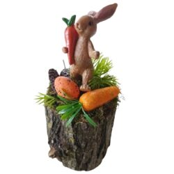 tavaszi-asztaldísz-fakérgen-nyuszival-es -repaval